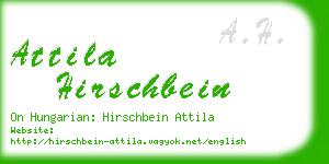 attila hirschbein business card